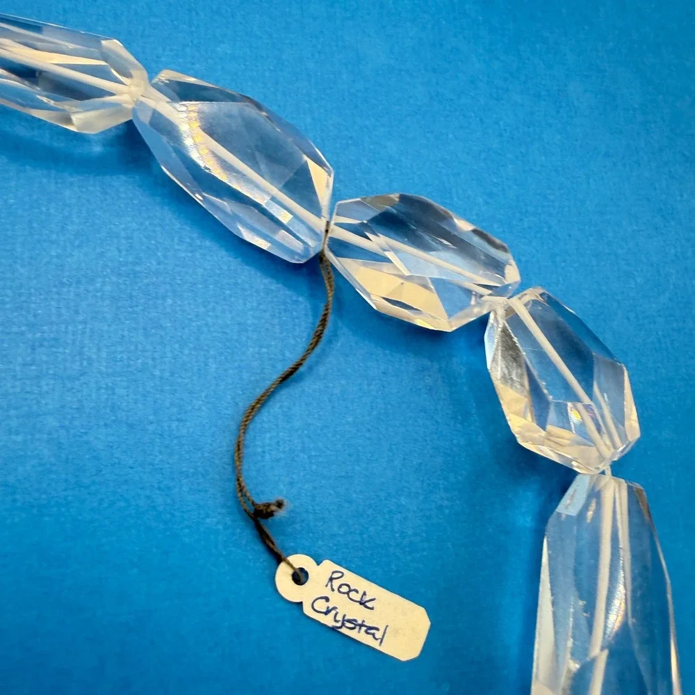 Rock Crystal Quartz Faceted Coffin Lozenge 1
